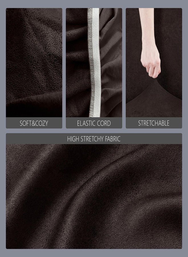 molasofa غطاء أريكة فوتون مطاطي يشبه الجلد من مولاسوفا، غطاء أريكة بدون مساند للذراعين، واقي أثاث بقاعدة مطاطية، غطاء فوتون ناعم وقابل للغسل لأريكة السرير (كبير، لون شوكولاتة) - Image 3